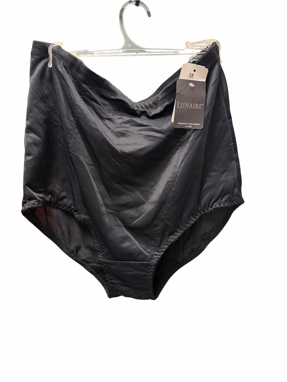 Lunaire Instant Shaping Brief 8622 Women’s 36/3X Black High Waist Shapewear NWT